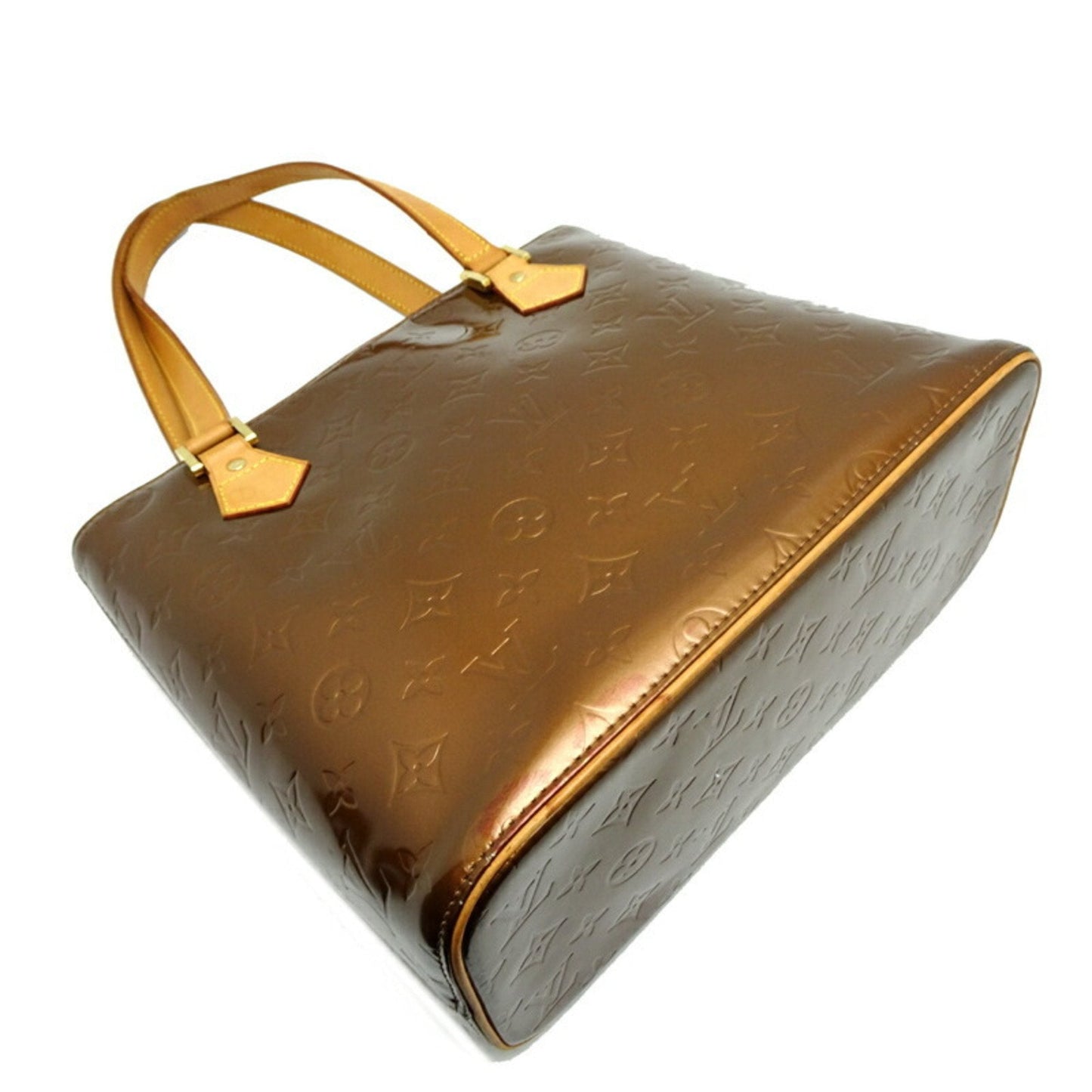 Monogram Vernis Tote Brown Leather