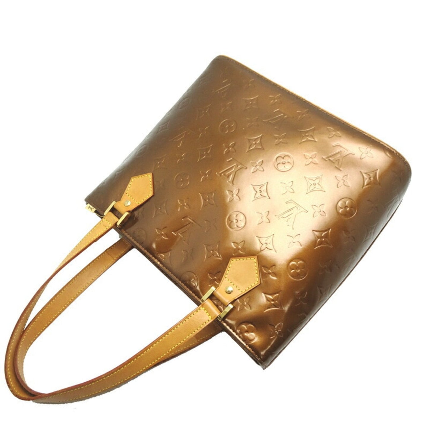 Monogram Vernis Tote Brown Leather