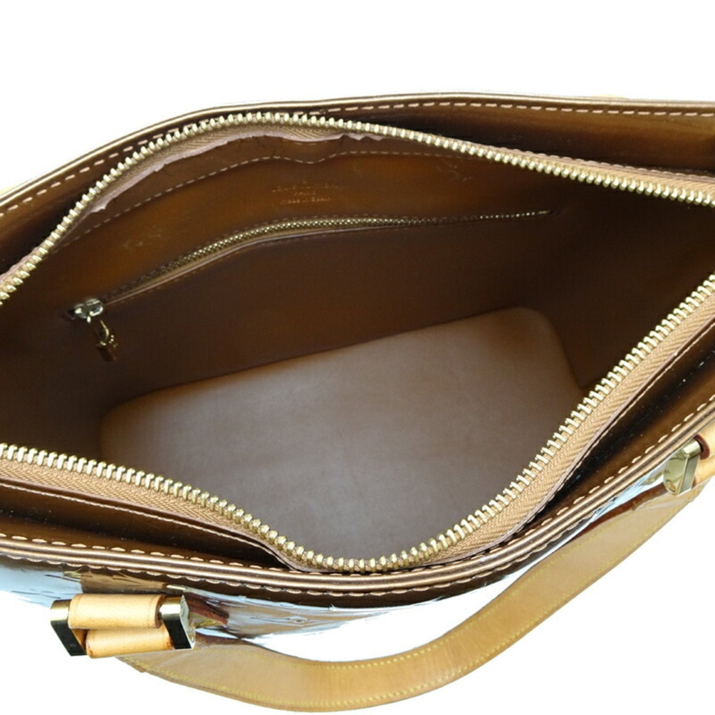 Monogram Vernis Tote Brown Leather