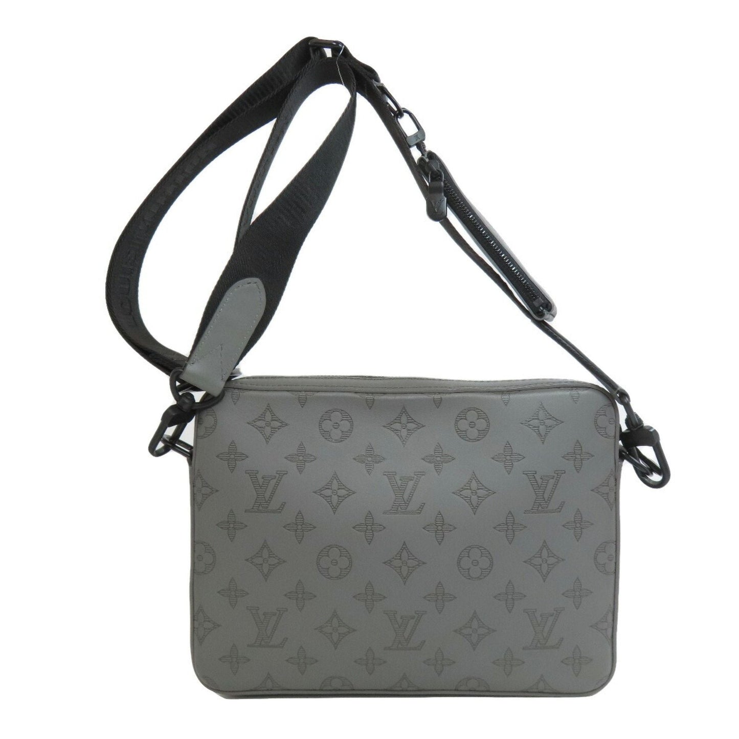 Leather Duo Messenger Bag with Minimal Wear