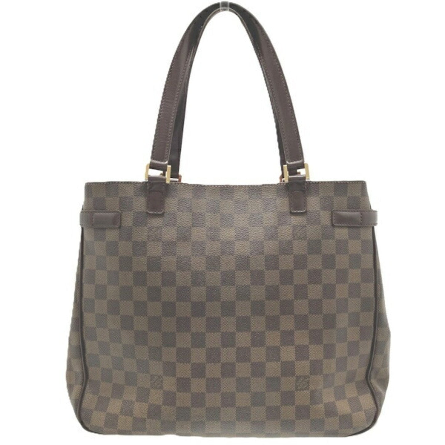 Damier Ebene Tote Canvas Leather Bag