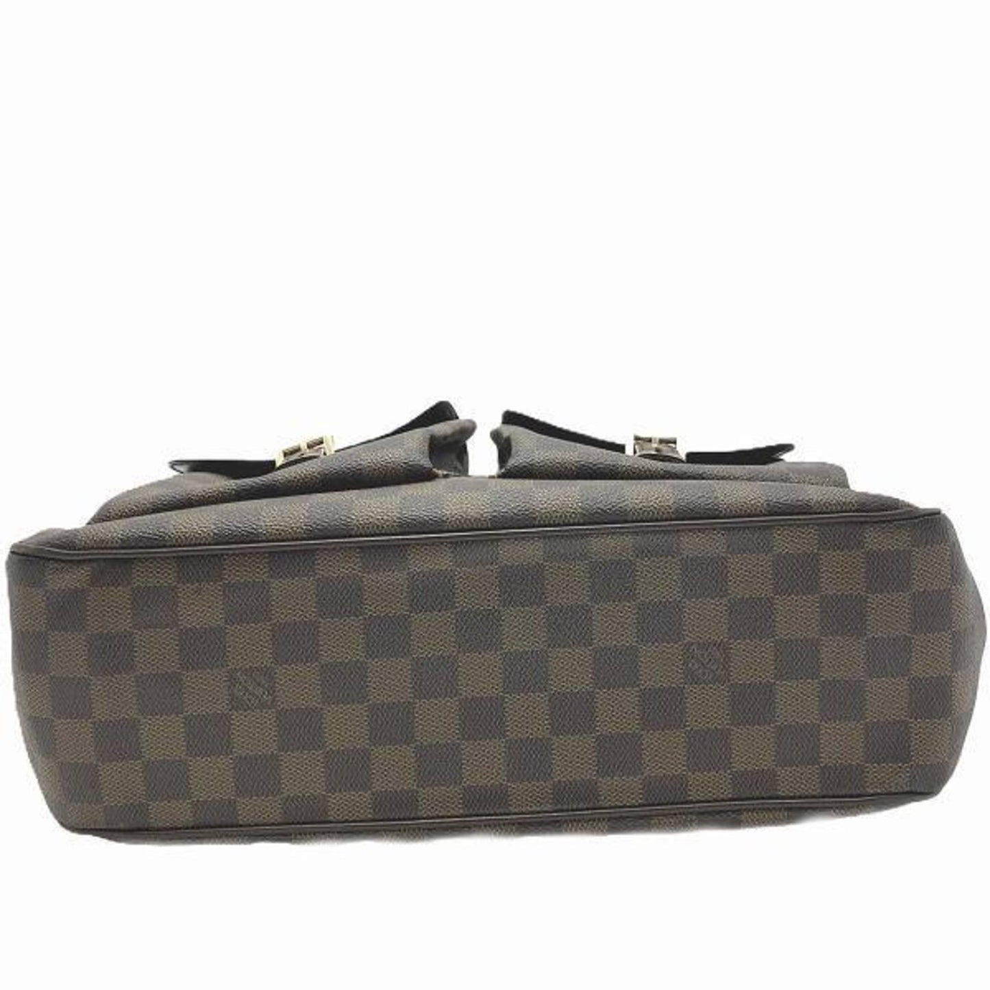 Damier Ebene Tote Canvas Leather Bag