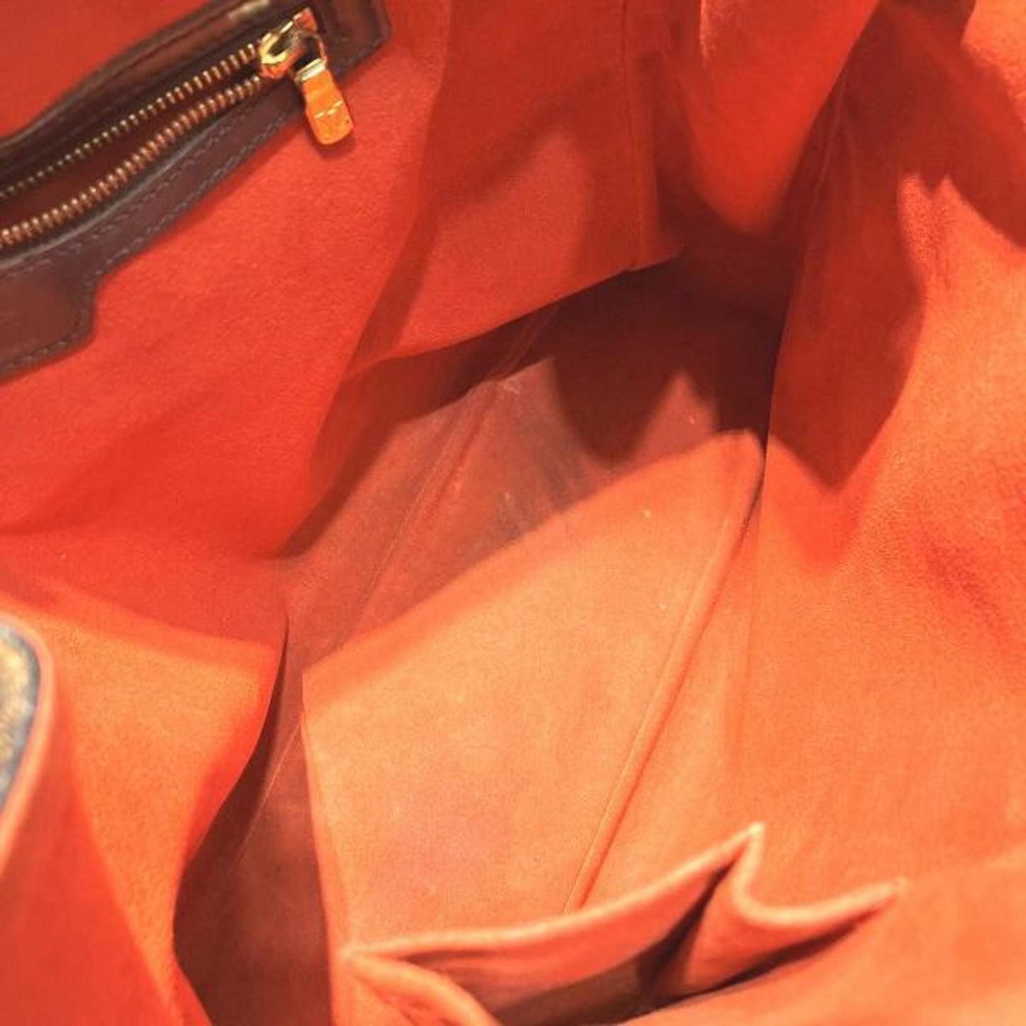 Damier Ebene Tote Canvas Leather Bag