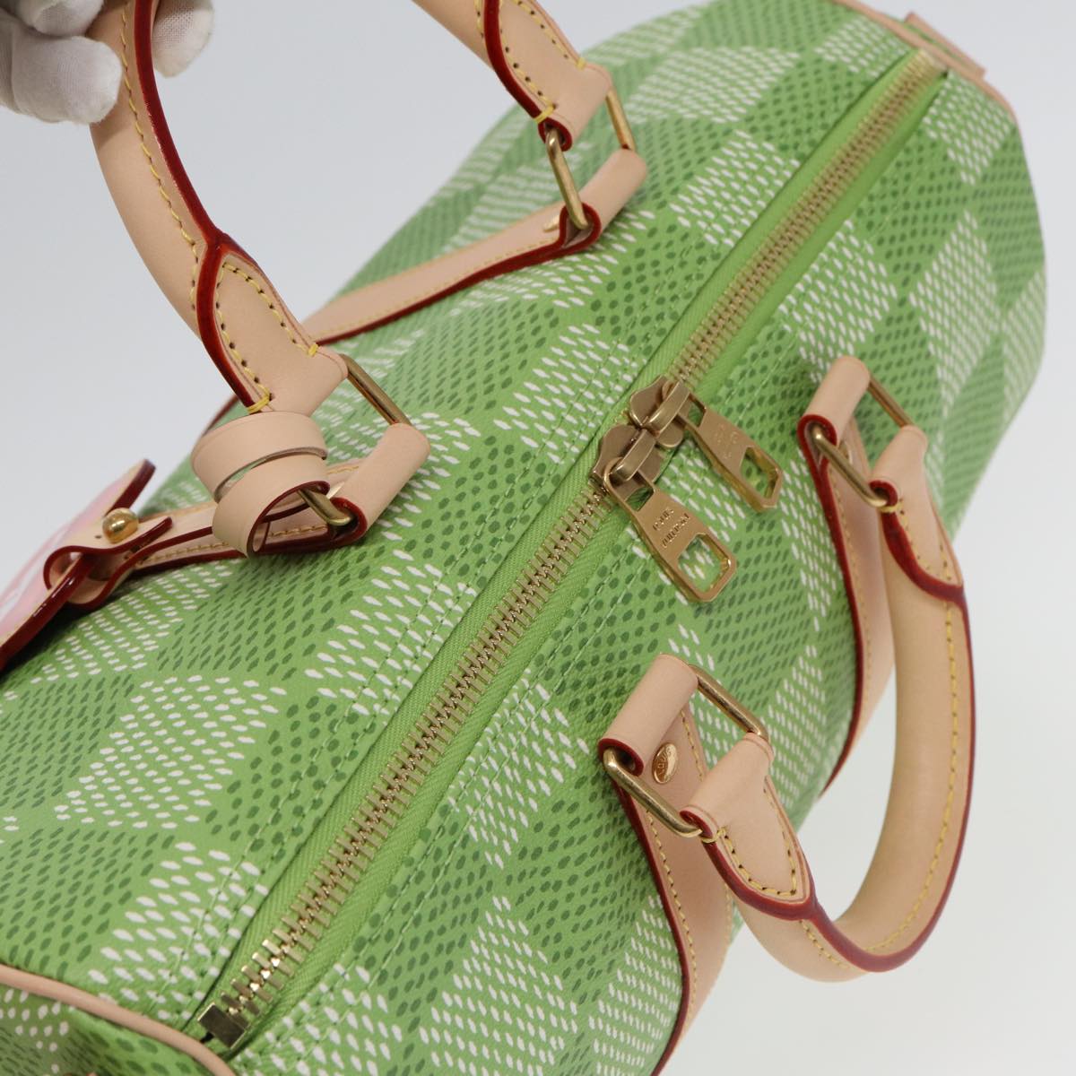 Speedy 25 Lime Green Damier Azur