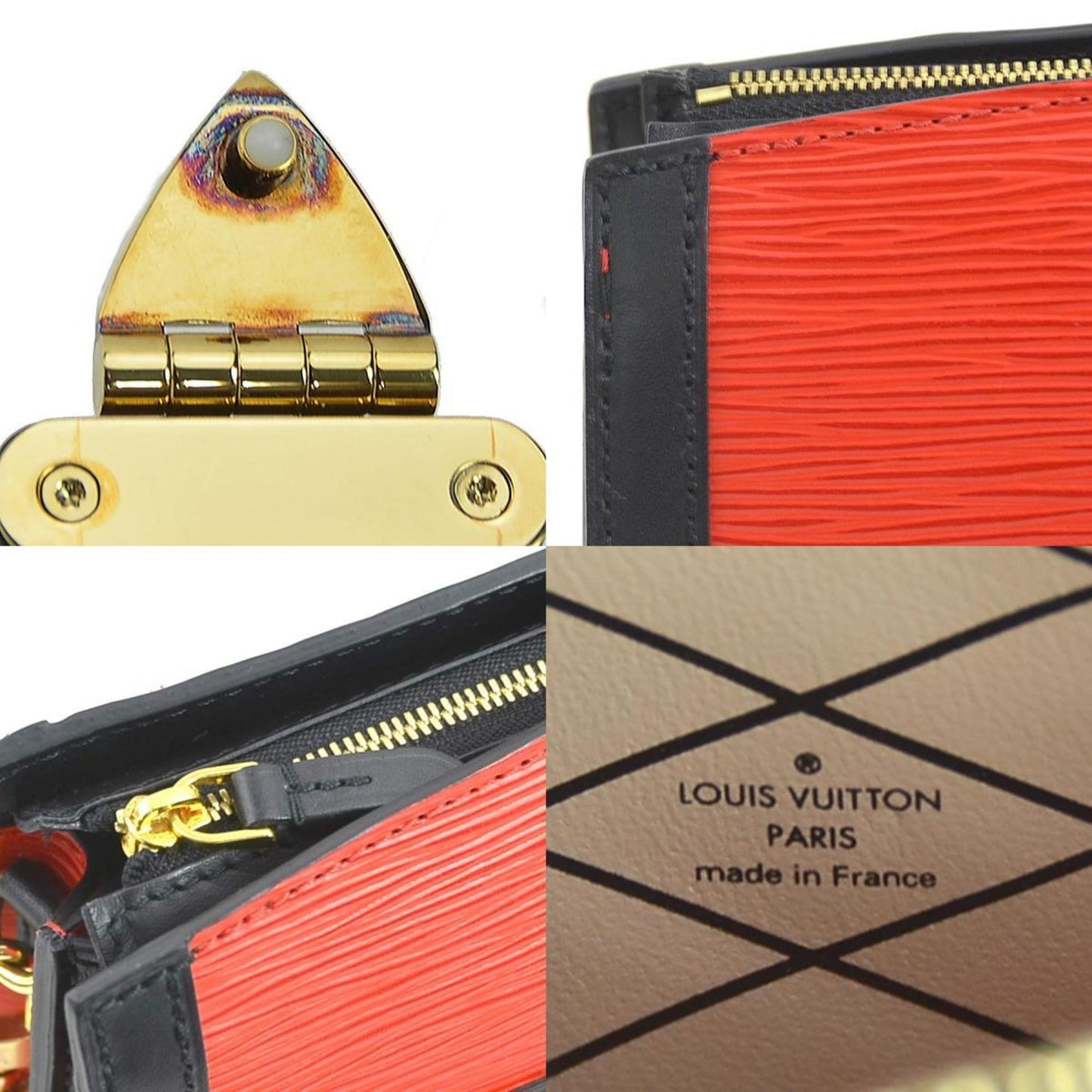 Petite Malle Red and Black Shoulder Bag