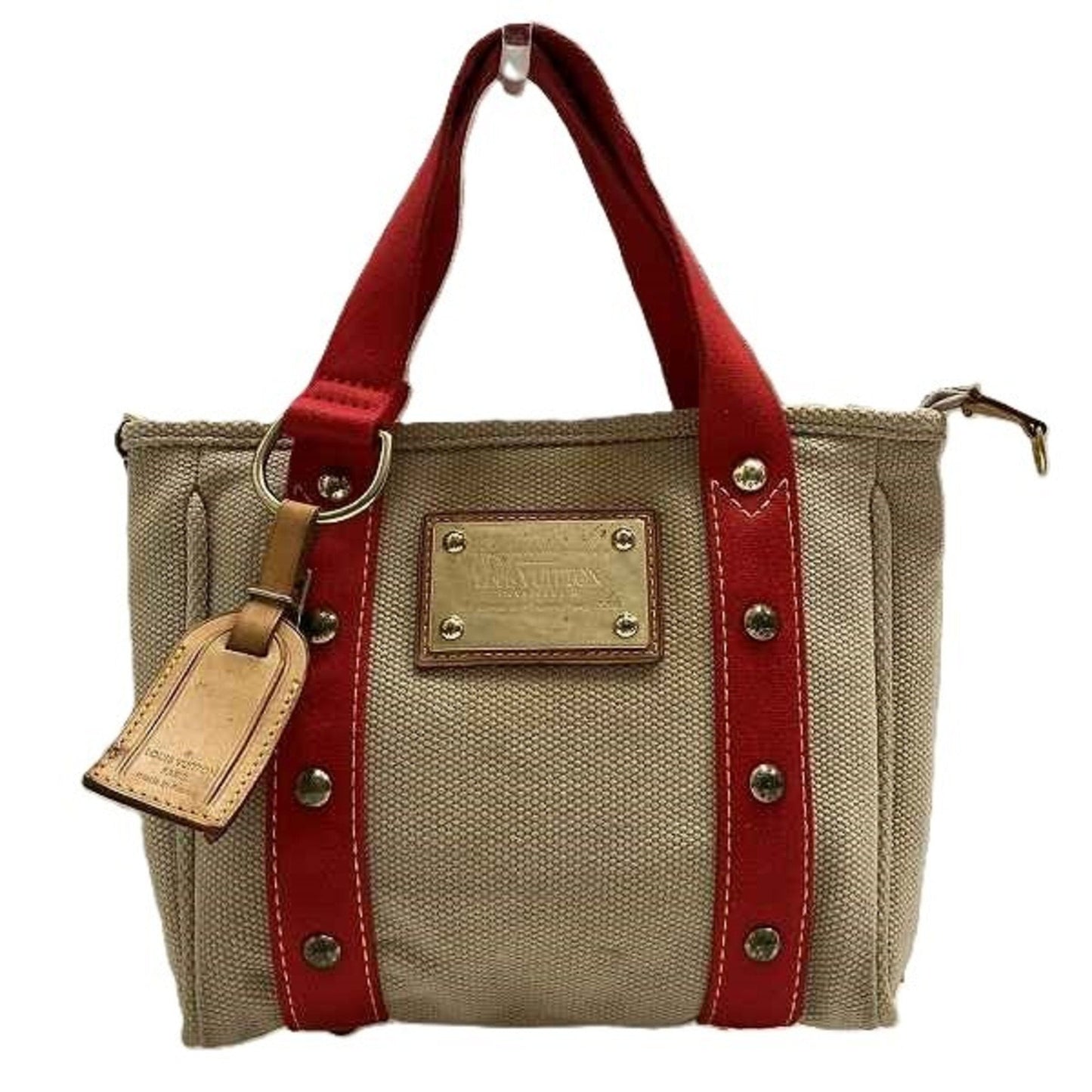 Mini Lin handbag Red and Beige tote
