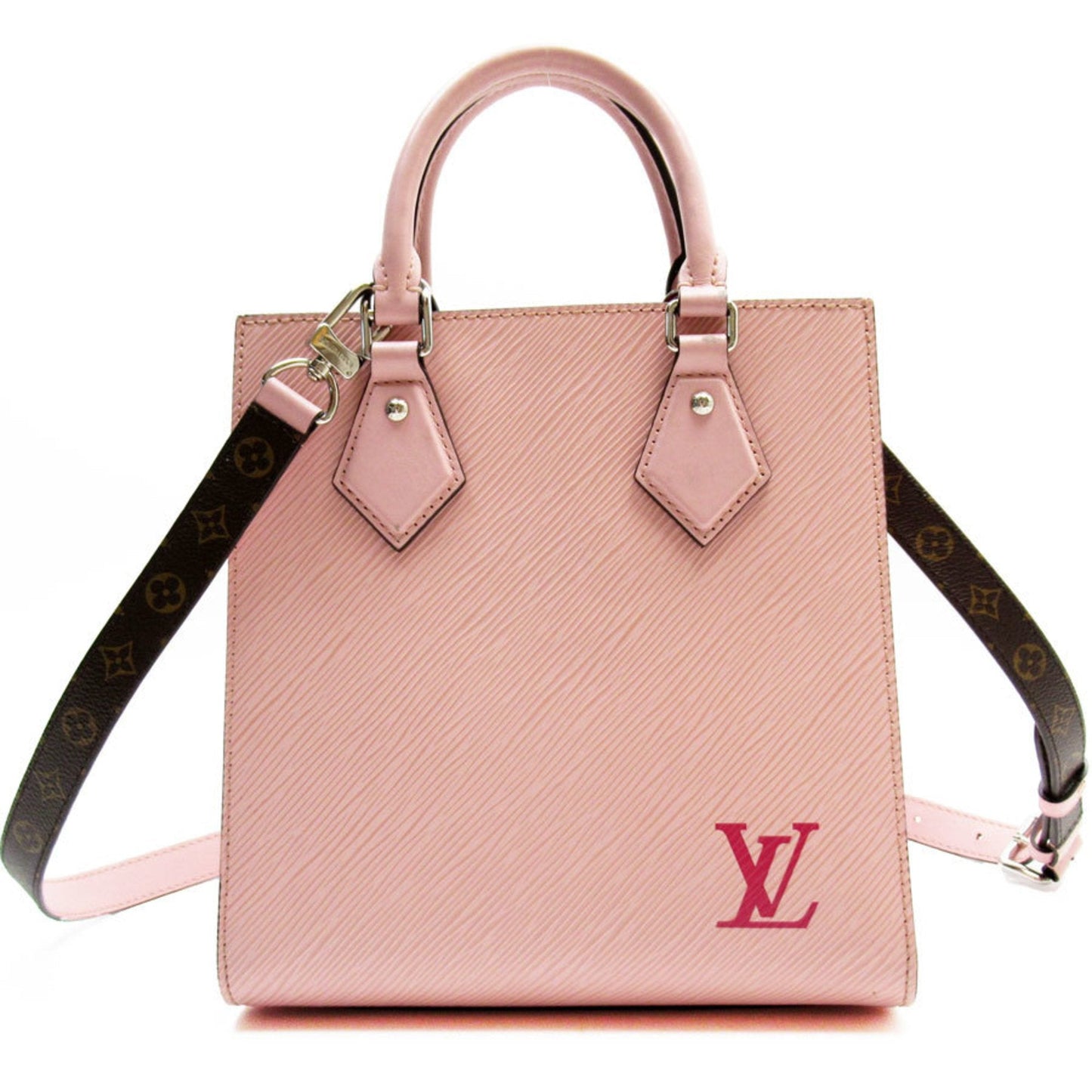 Leather Sac Plat Tote with Shoulder Strap
