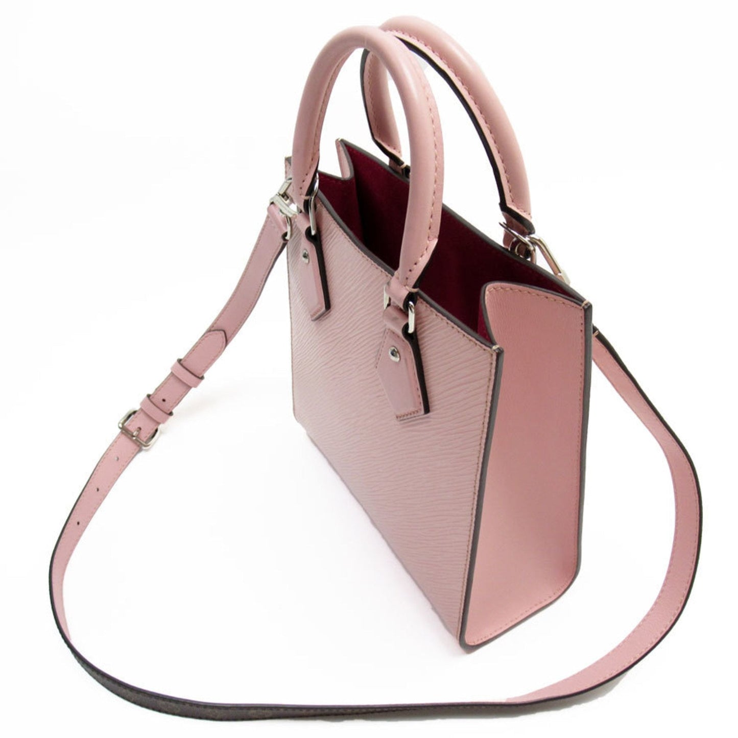 Leather Sac Plat Tote with Shoulder Strap