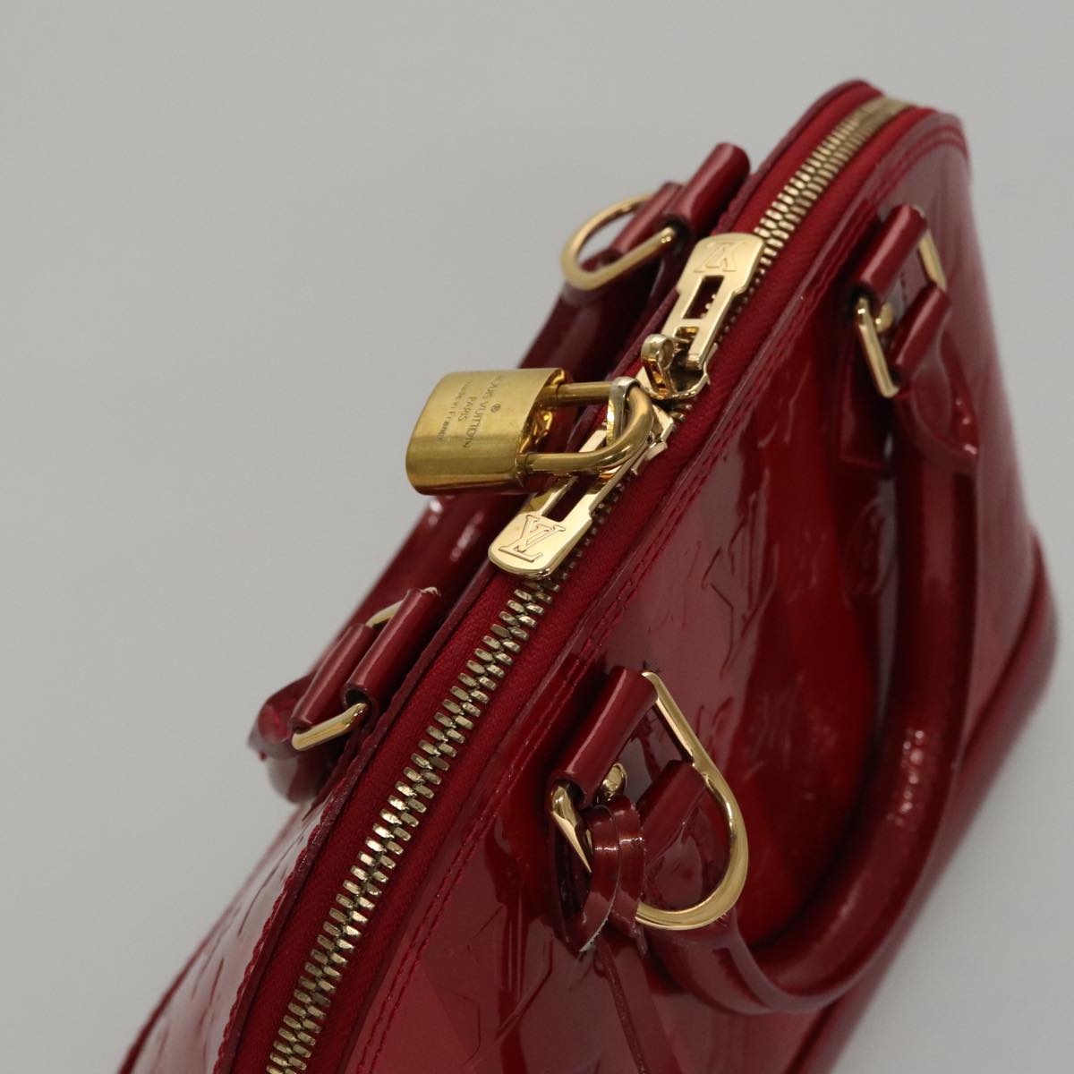 Patent Leather Alma Bag with Dust Bag Padlock Keys Clochette Shoulder Strap
