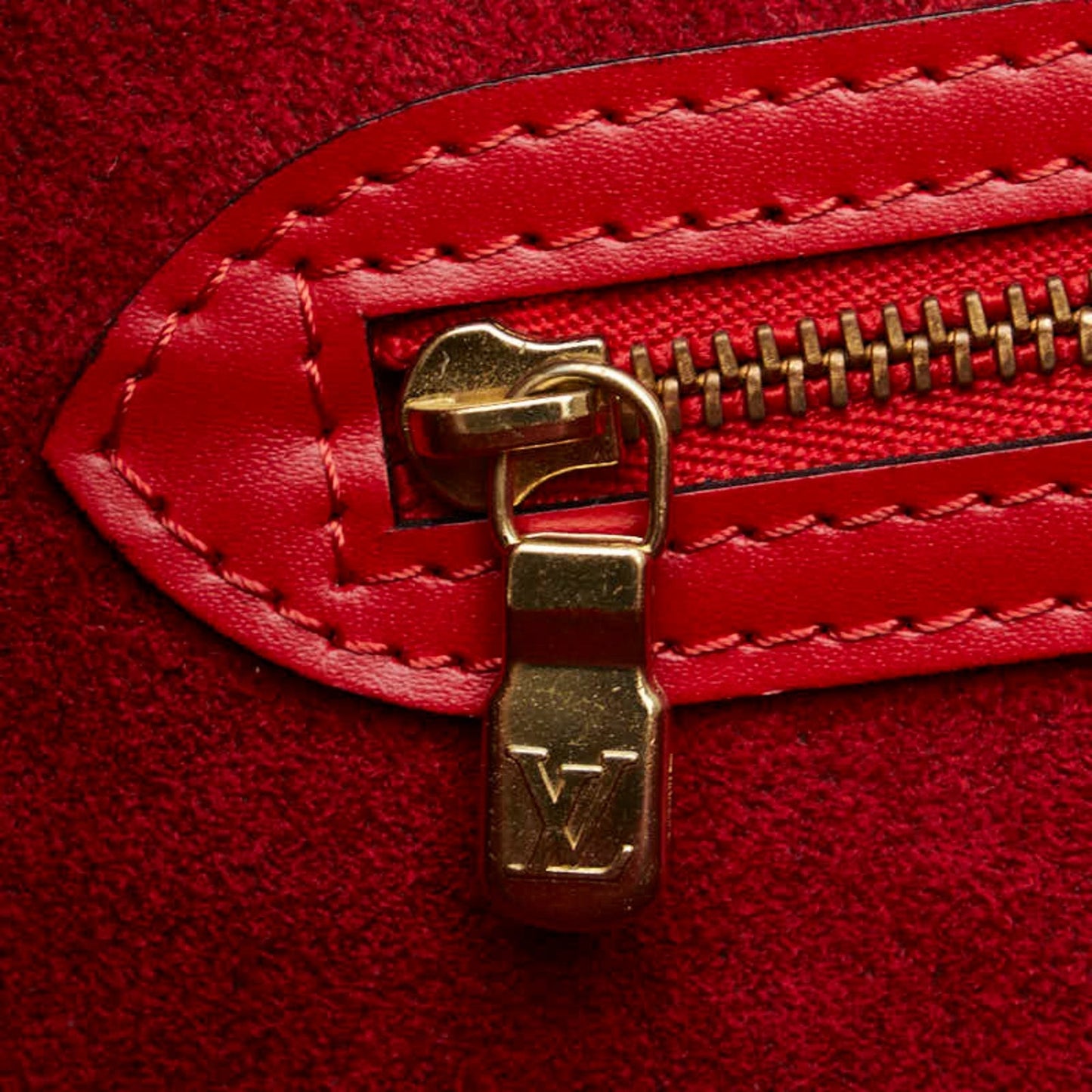 Alma Bucket Bag Monogram Vernis Red Leather