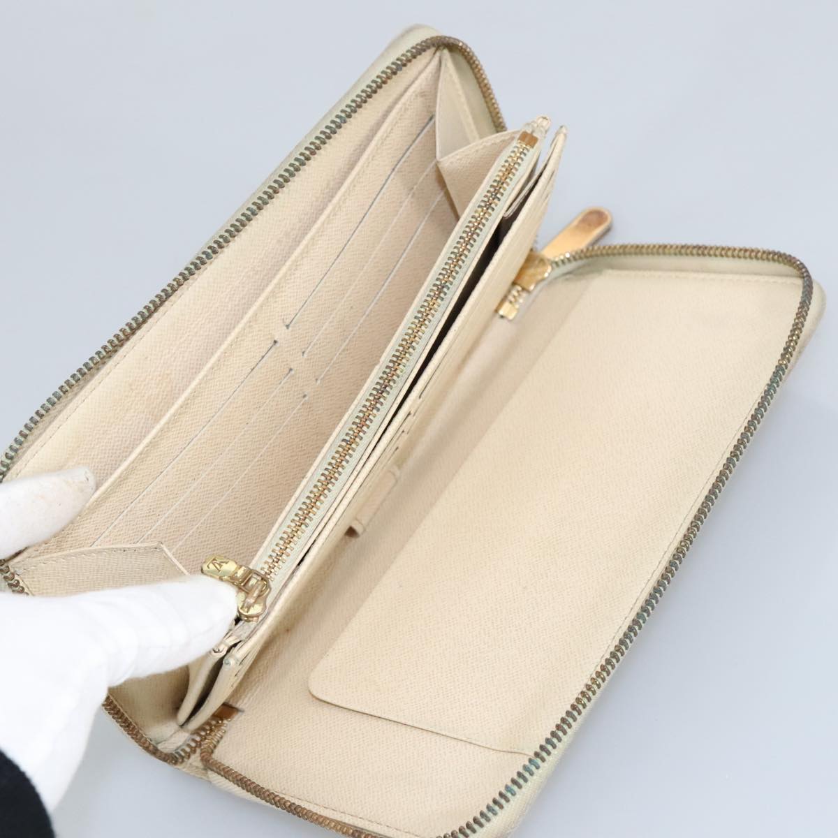 Zip Around Wallet Damier Azur Canvas