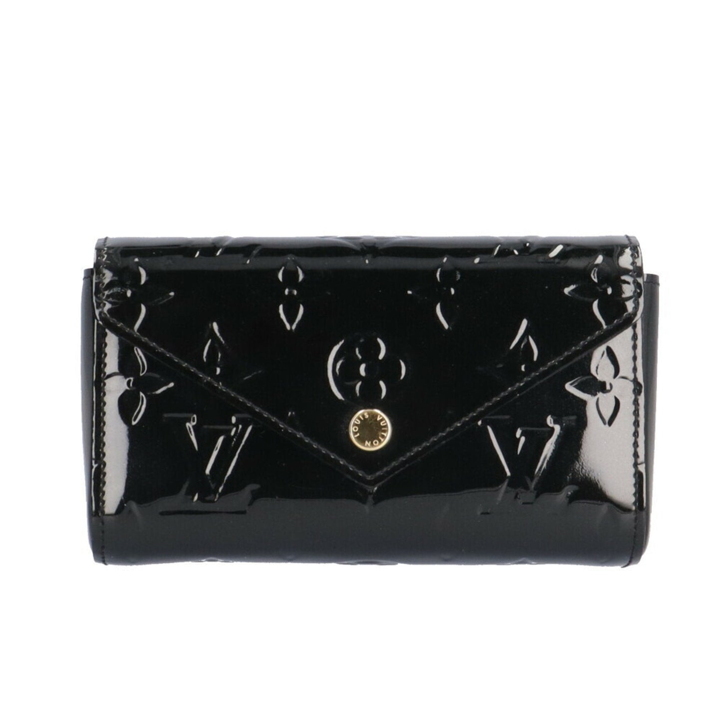 Patent Leather Handbag with Metal Fittings and Good Condition