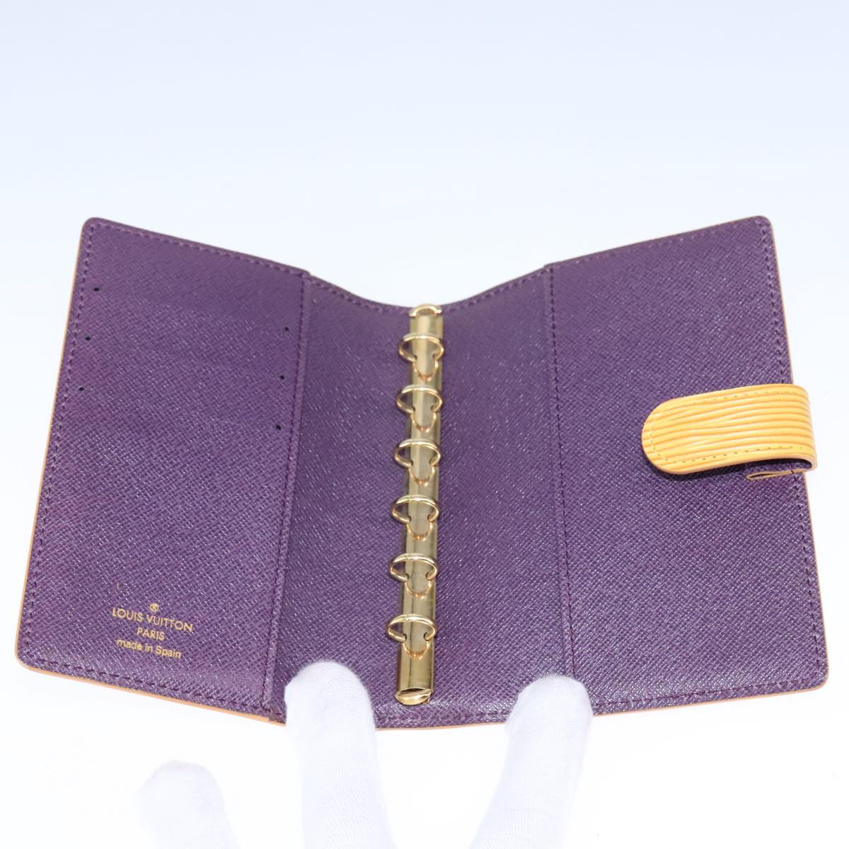 Leather Agenda with Storage Pocket and Metal Fittings