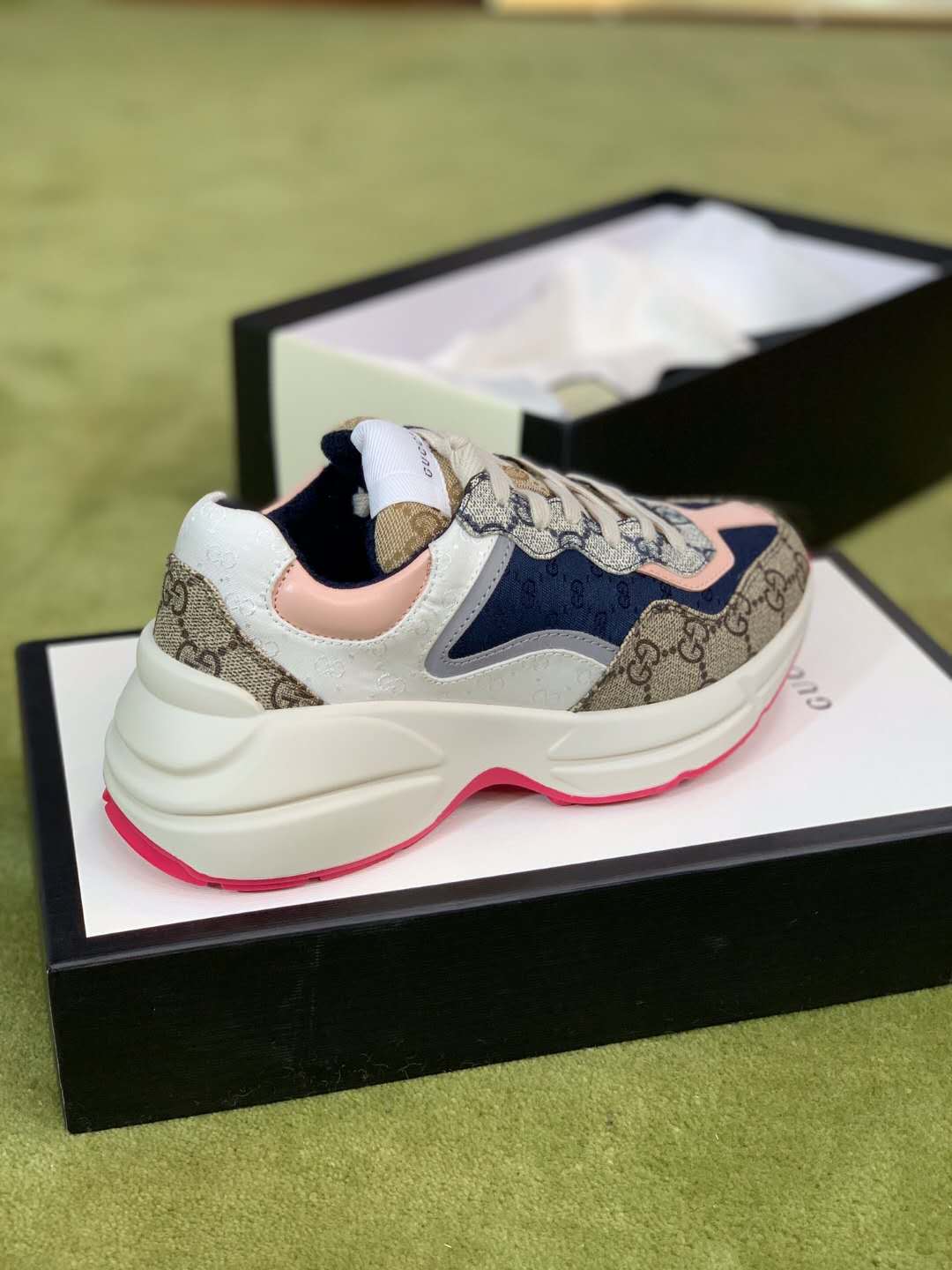 GLM-GCI Rhyton GG Brown Pink Sneaker 046