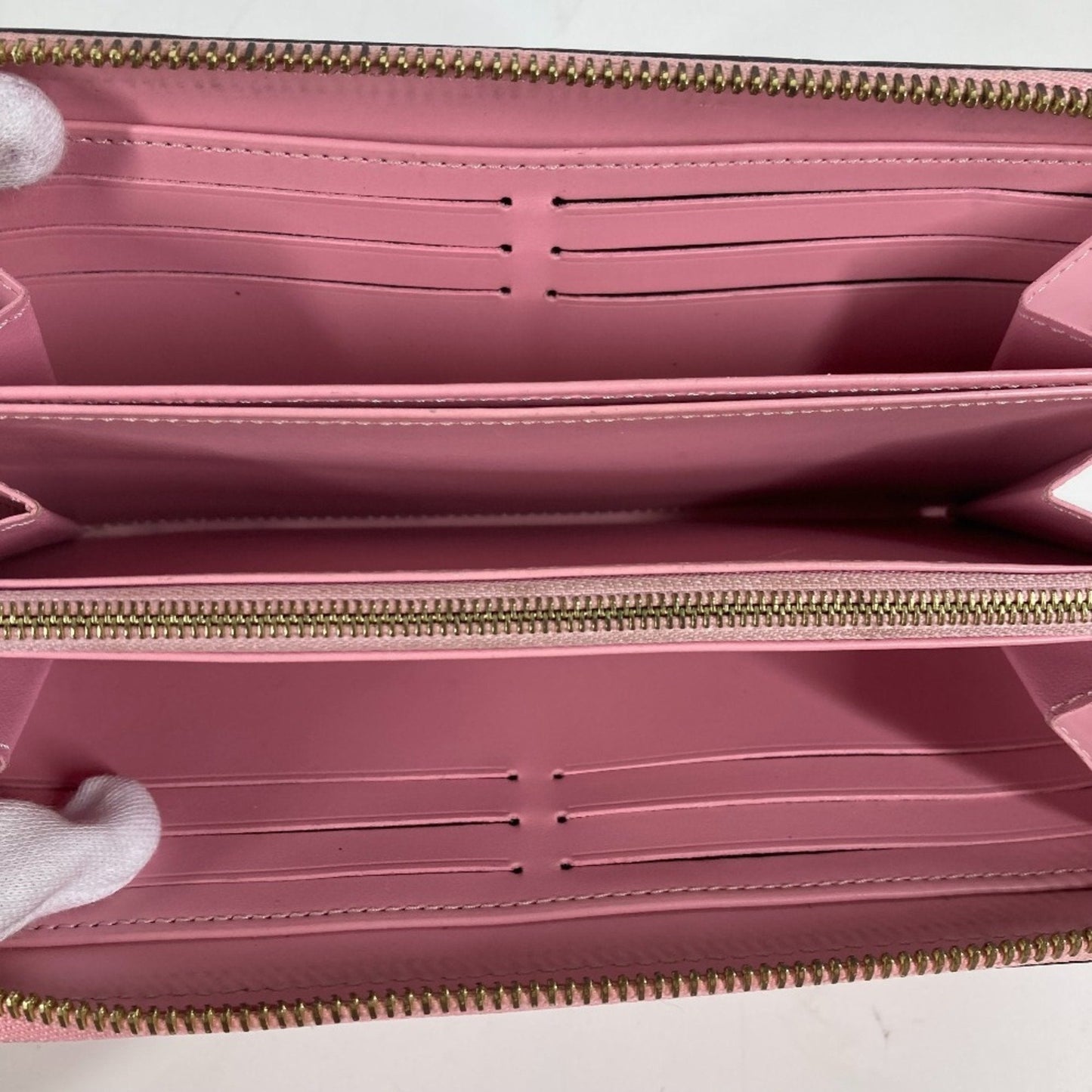 Patent Leather Zippy Wallet with Multiple Compartments