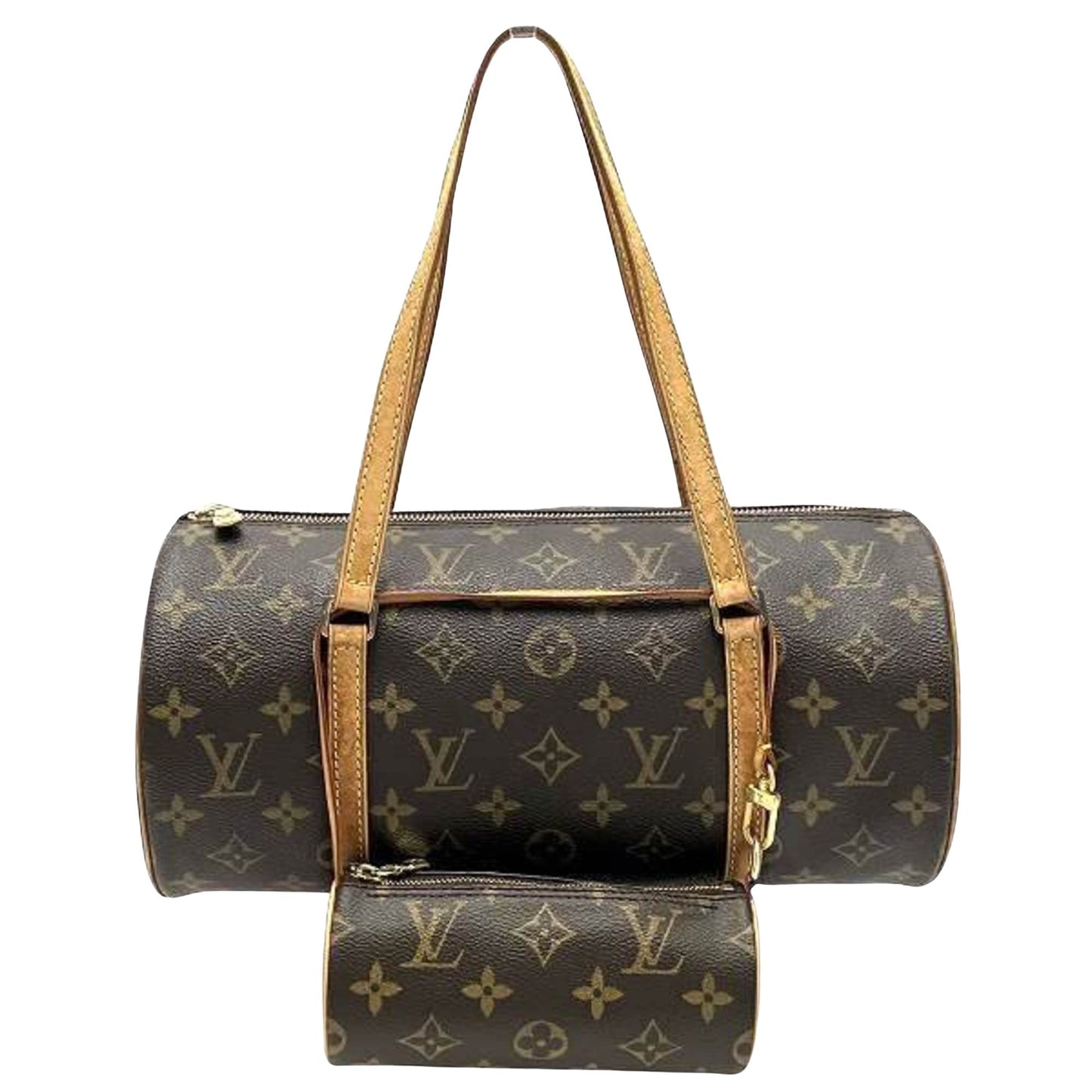 Canvas Papillon Handbag with Monogram Pattern