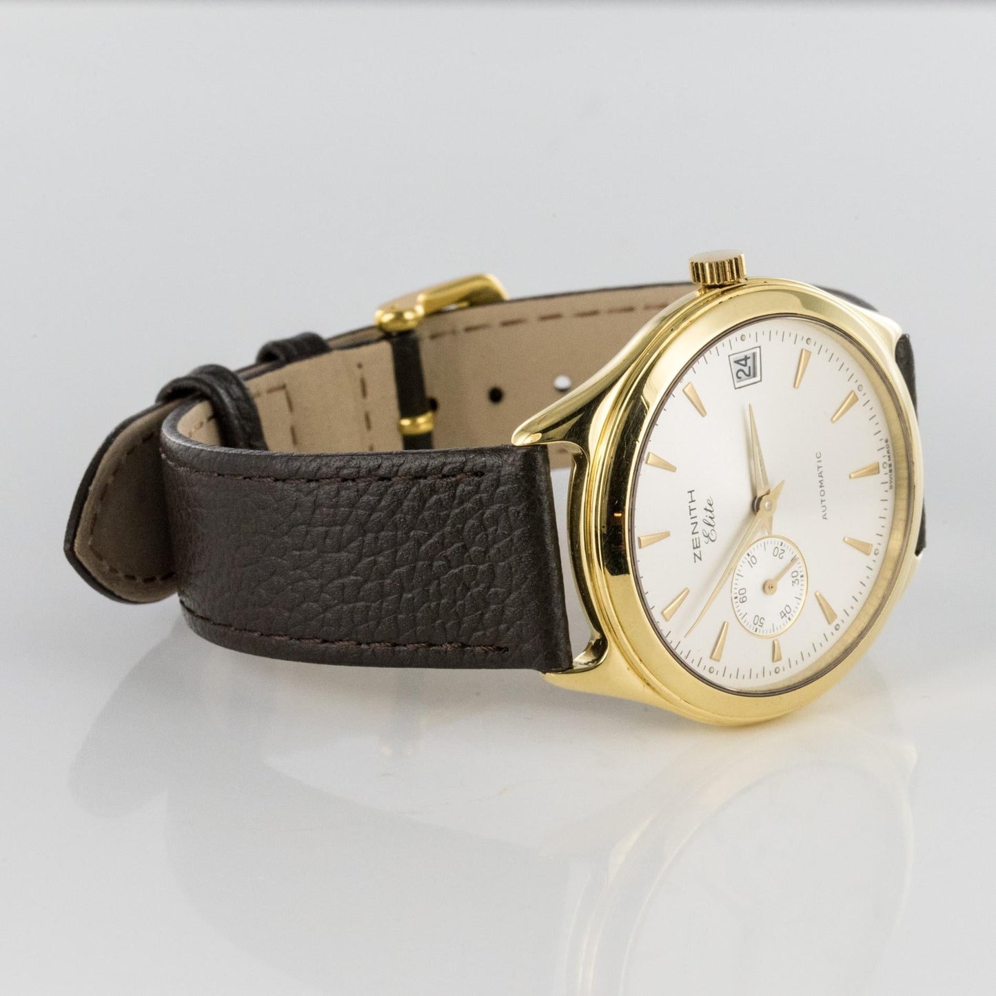 1980s Zenith Elite Automatic 18 Karat Yellow Gold Wristwatch