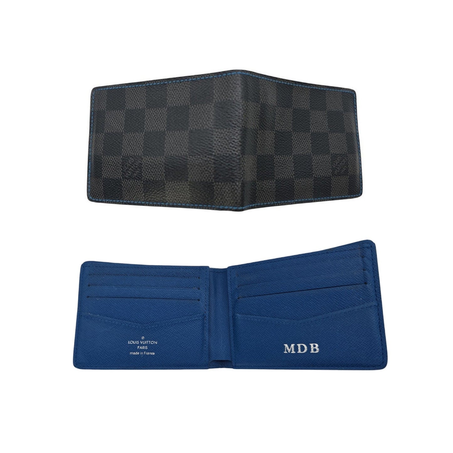 Louis Vuitton Damier Graphite Multiple Slender Bifold Wallet Blue