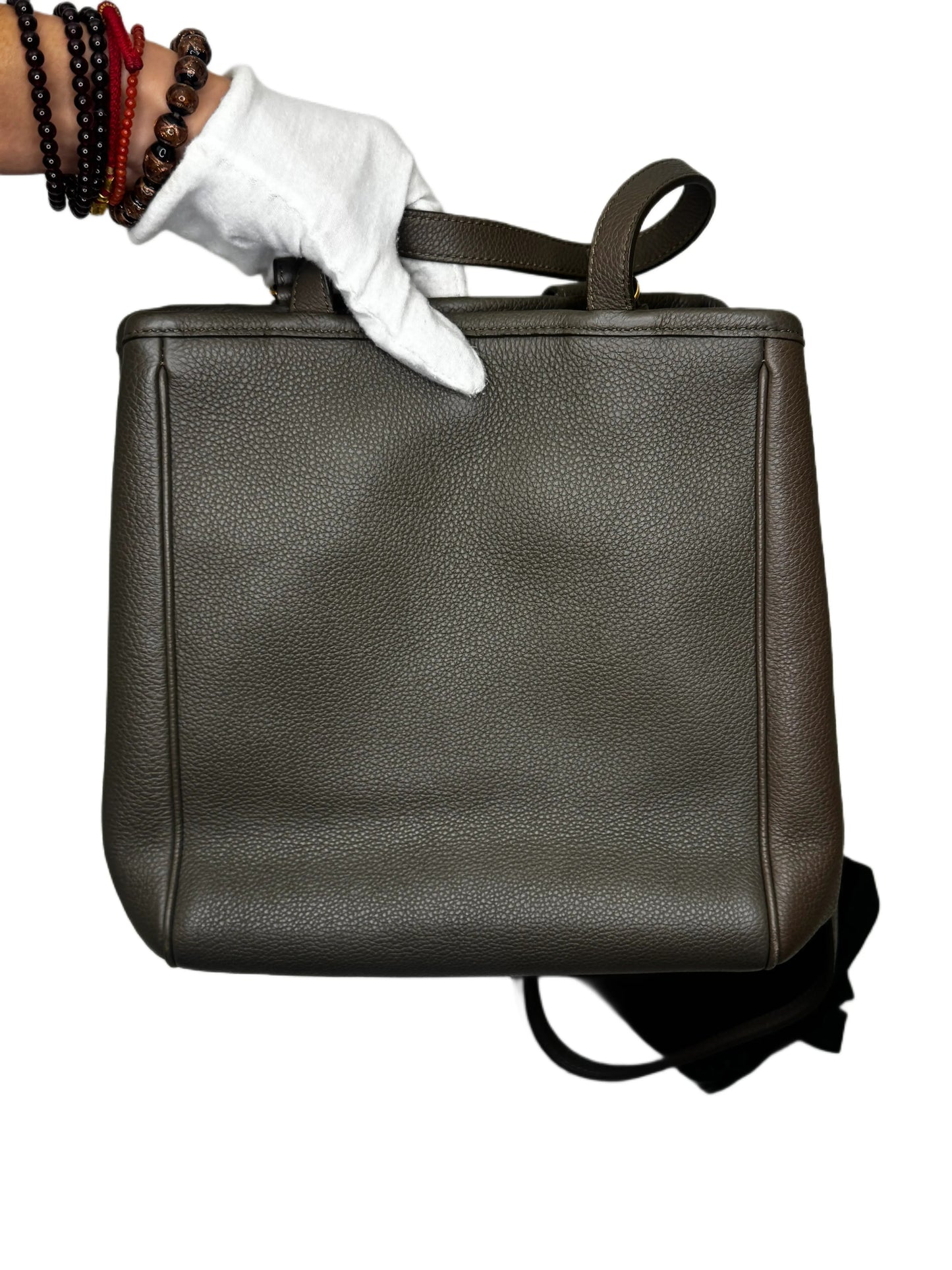 Celine Fold Cabas Tote Bag Greige Leather Medium B20-03