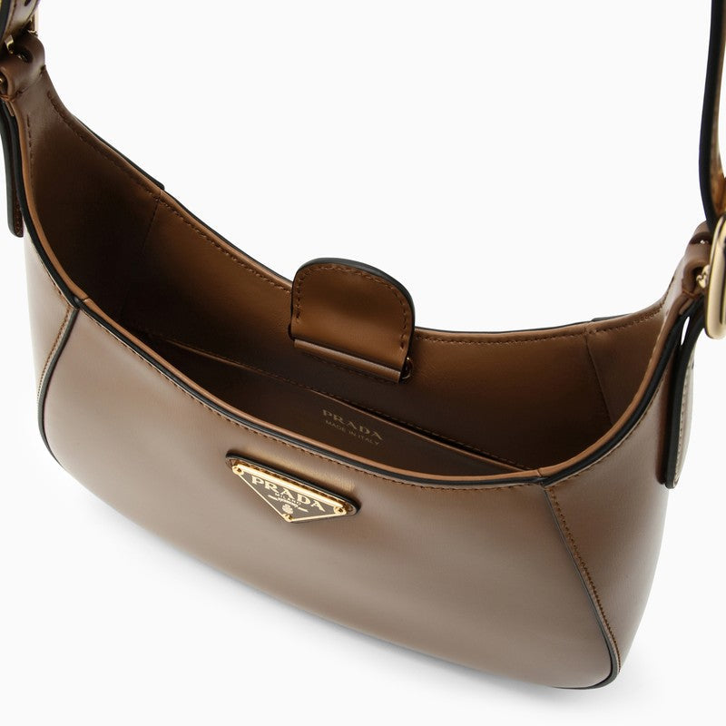 Prada Cleo Brown Leather Shoulder Bag Women