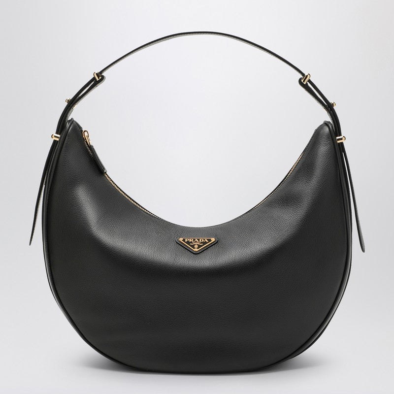 Prada Prada ArquÃƒÆ’Ã‚Â© Black Large Leather Shoulder Bag Women