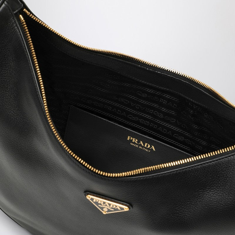 Prada Prada ArquÃƒÆ’Ã‚Â© Black Large Leather Shoulder Bag Women