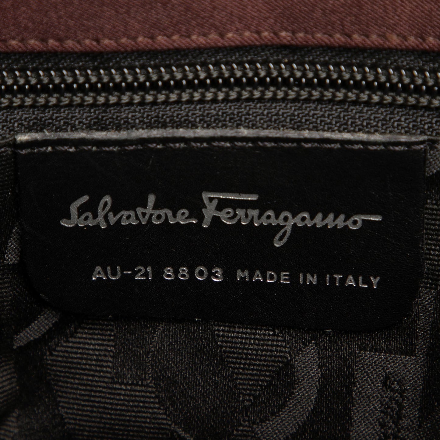 Brown Ferragamo Tiered Grosgrain Chain Tote Bag