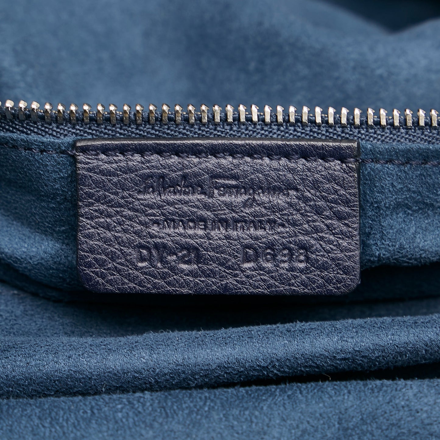 Blue Ferragamo Gancini Leather Tote Bag