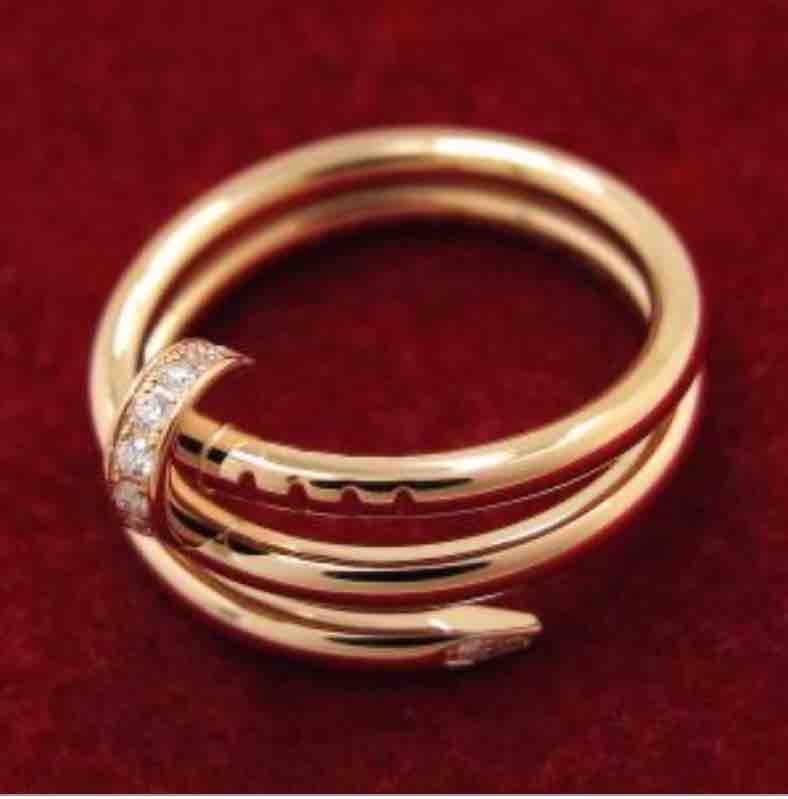 Cartier K18 Rose Gold Juste Un Clou Diamond Ring #50 US5.25