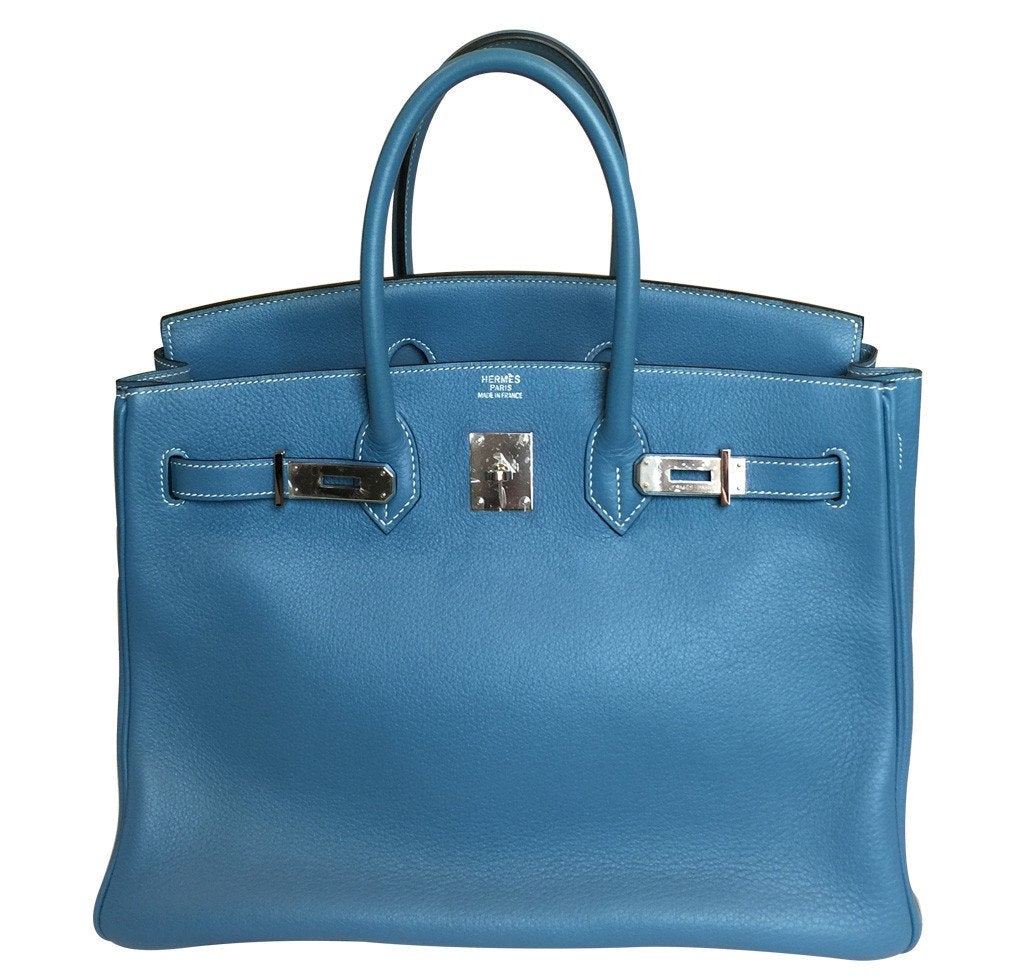 HermÃƒÆ’Ã‚Â¨s Blue Jean Birkin 35cm Bag PHW