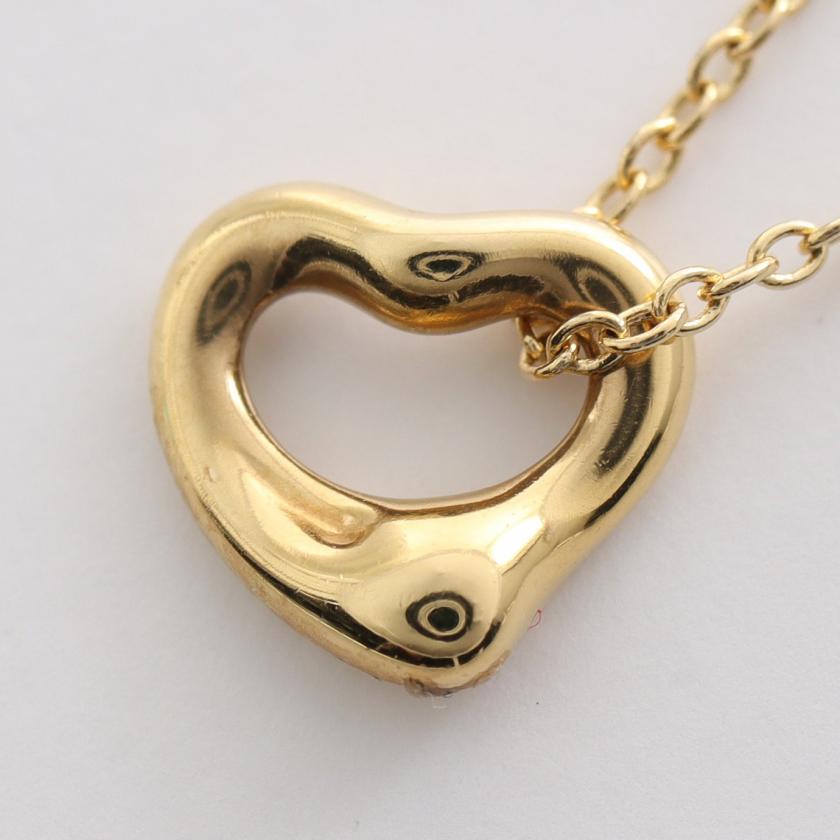 TIFFANY & CO Mini Open Heart Necklace K18YG Yellow Gold