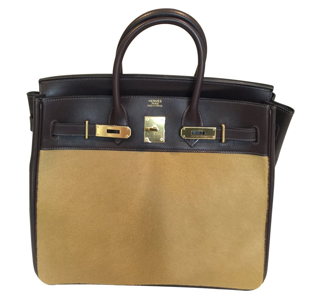 HermÃƒÆ’Ã‚Â¨s Troika Birkin Bag - Evercalf & Pony Hair