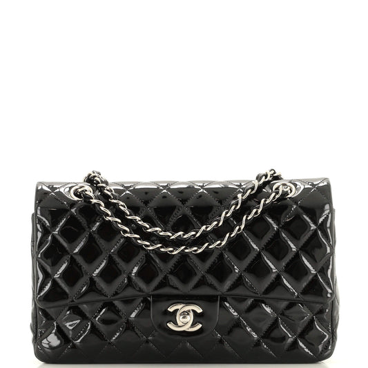 CHANEL Classic Double Flap Bag Quilted Patent Medium
