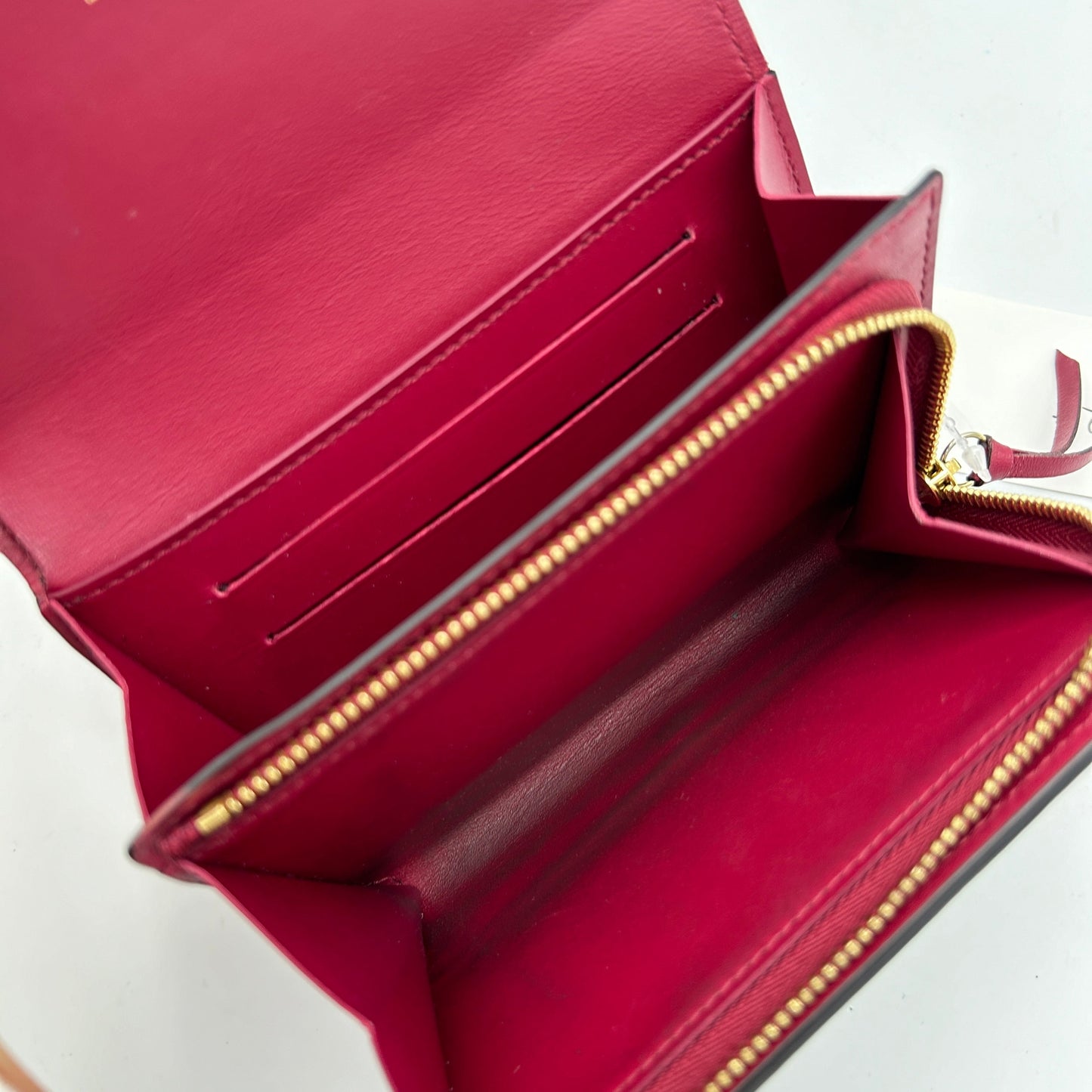Louis Vuitton Flore Monogram Compact Wallet Brown Red