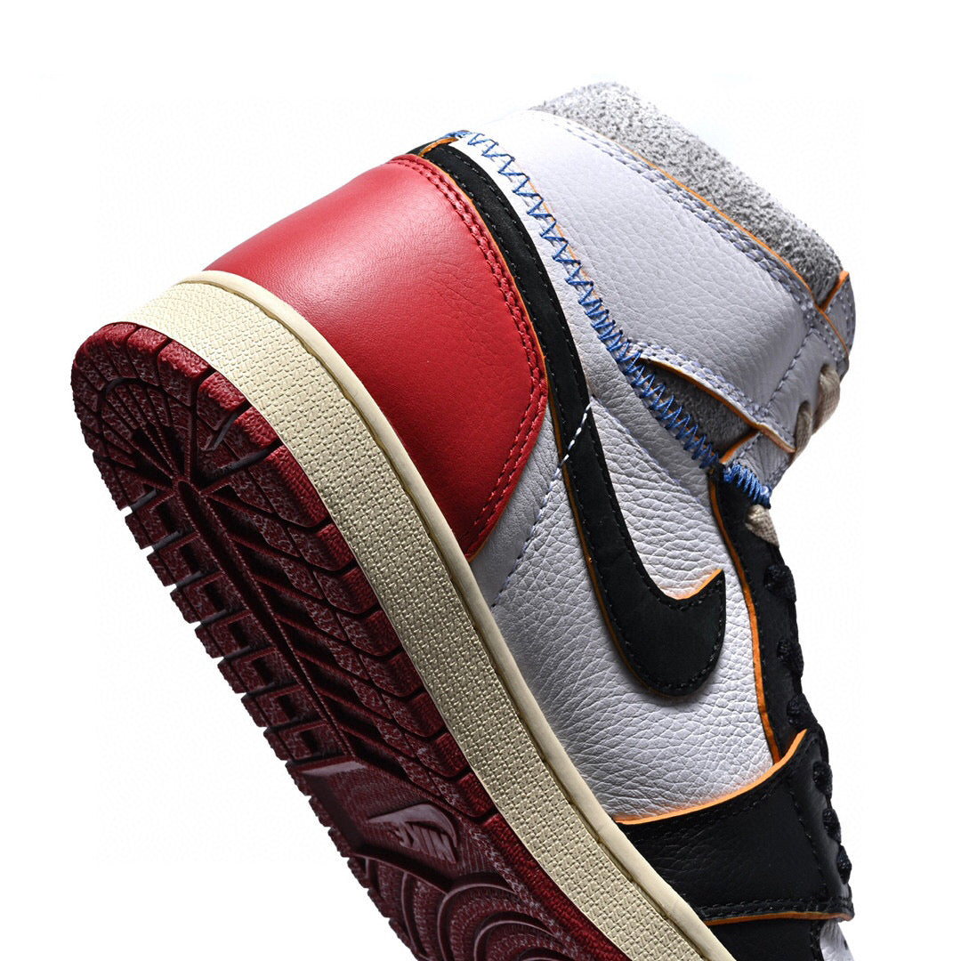 GLM - Union x AJ1 High white and red stitching
