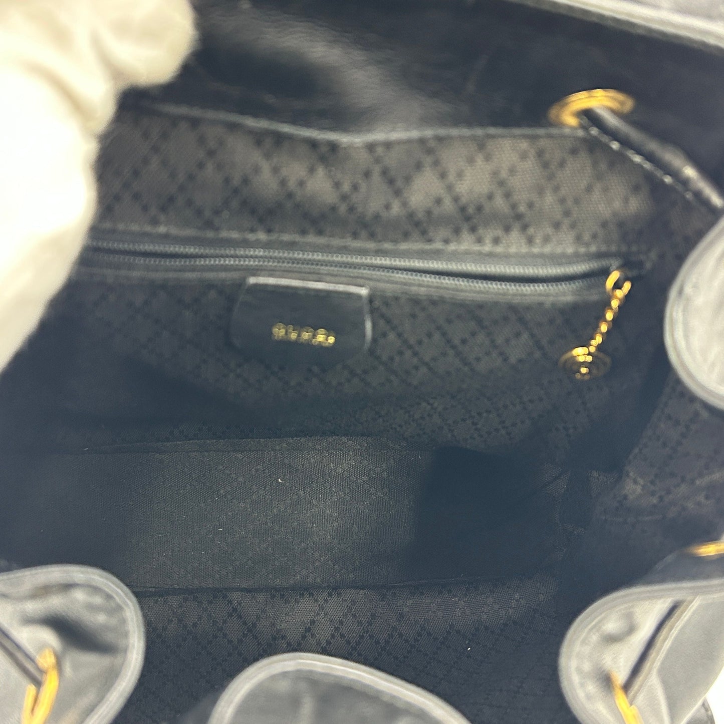 GUCCI Bamboo Backpack Leather Black Purse gu8828bd