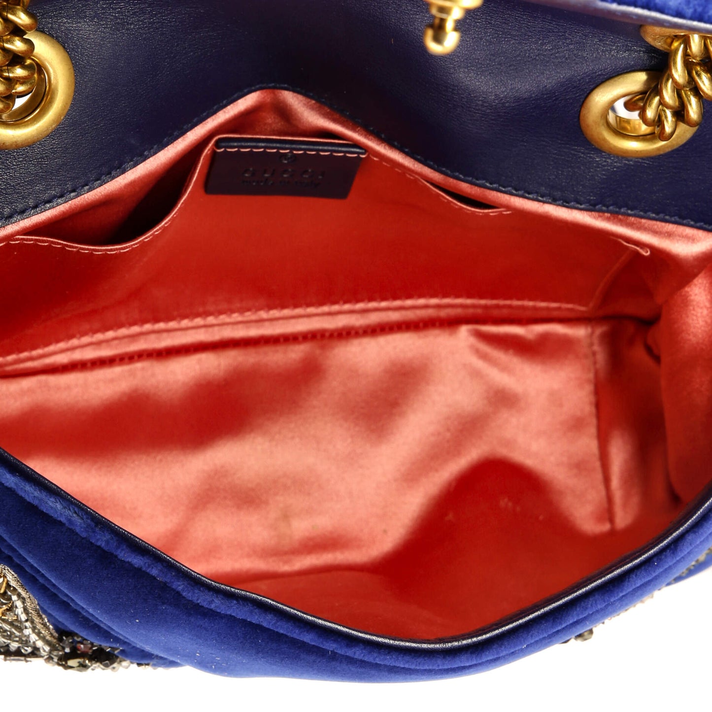 GG Marmont Flap Bag Embellished Matelasse Velvet Mini