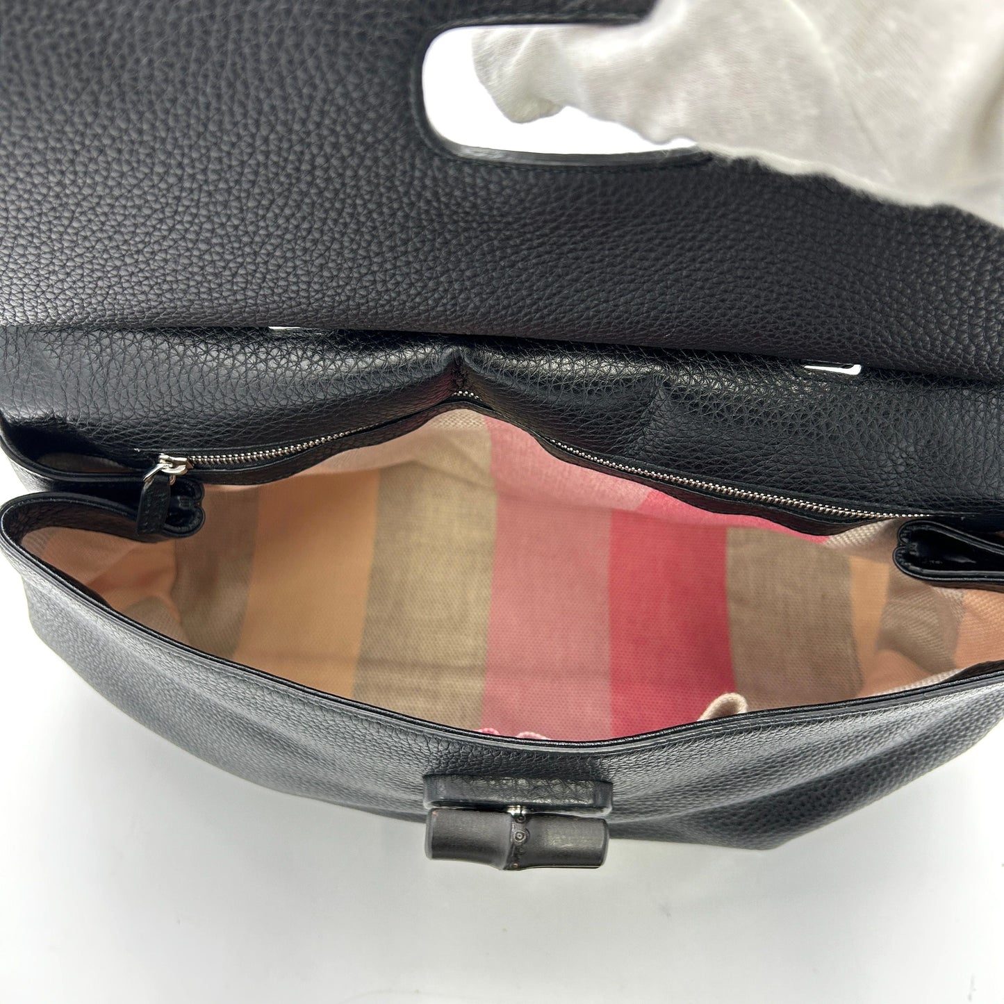 Gucci Bamboo Daily Large - Black Handle Bags LA30224