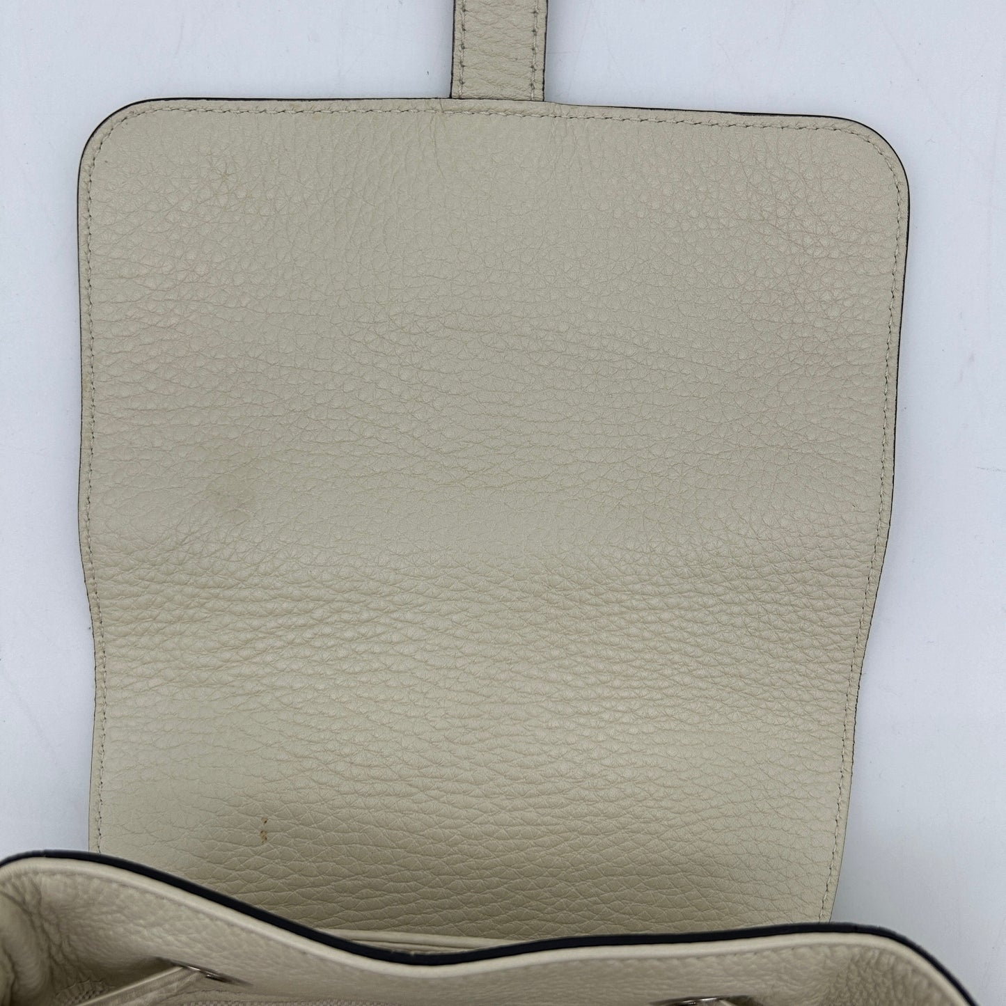 Gucci Leather Bamboo Tassel Backpack White
