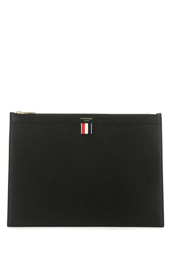 Thom Browne Man Black Leather Document Case
