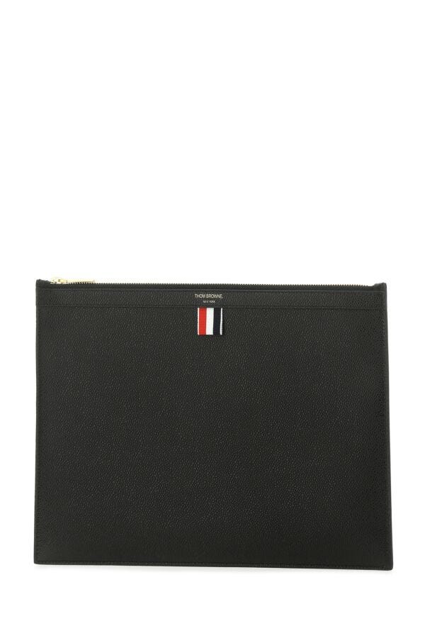 Thom Browne Man Black Leather Document Case