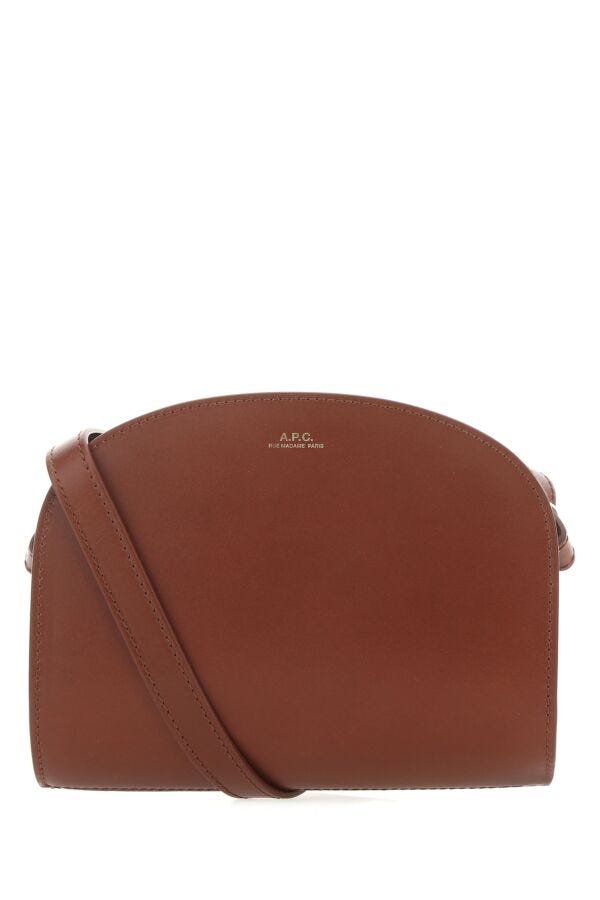 A.P.C. Woman Caramel Leather Mini Demi Lune Shoulder Bag