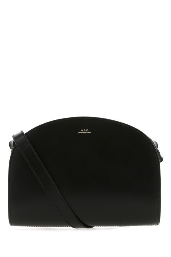 A.P.C. Woman Black Leather Demi Lune Shoulder Bag
