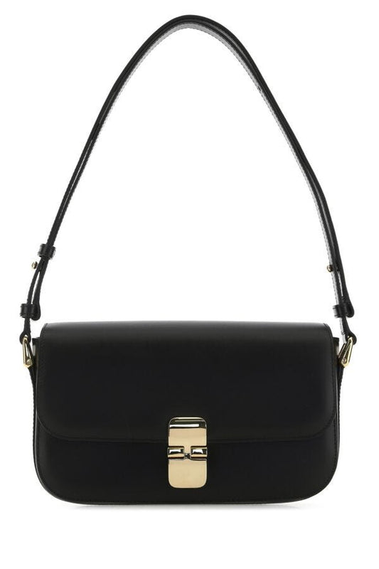 A.P.C. Woman Black Leather Grace Shoulder Bag