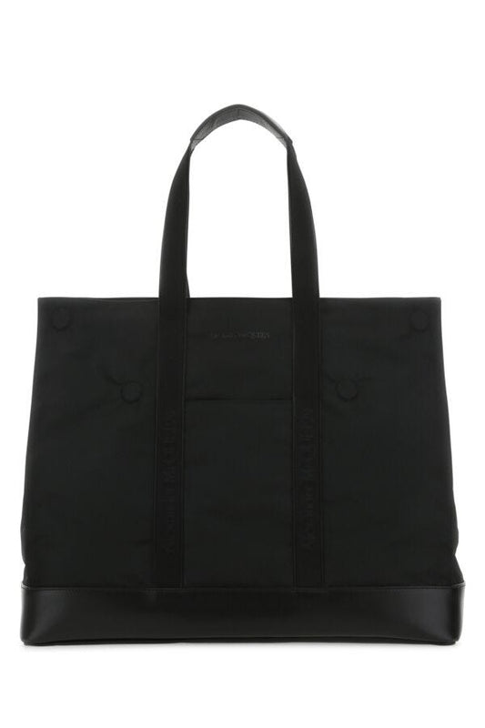 Alexander Mcqueen Man Black Fabric Shopping Bag