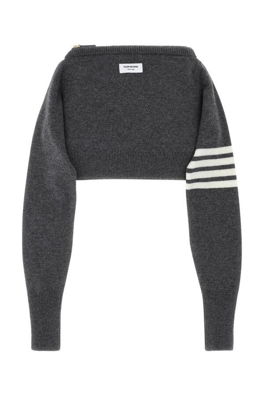 Thom Browne Unisex Melange Grey Wool Clutch
