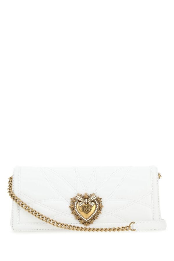 Dolce & Gabbana Woman White Nappa Leather Devotion Shoulder Bag