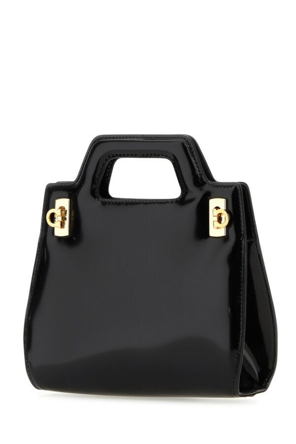 Salvatore Ferragamo Woman Black Leather Mini Wanda Handbag