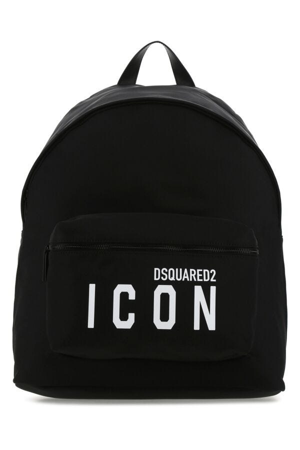Dsquared Man Black Fabric Be Icon Backpack