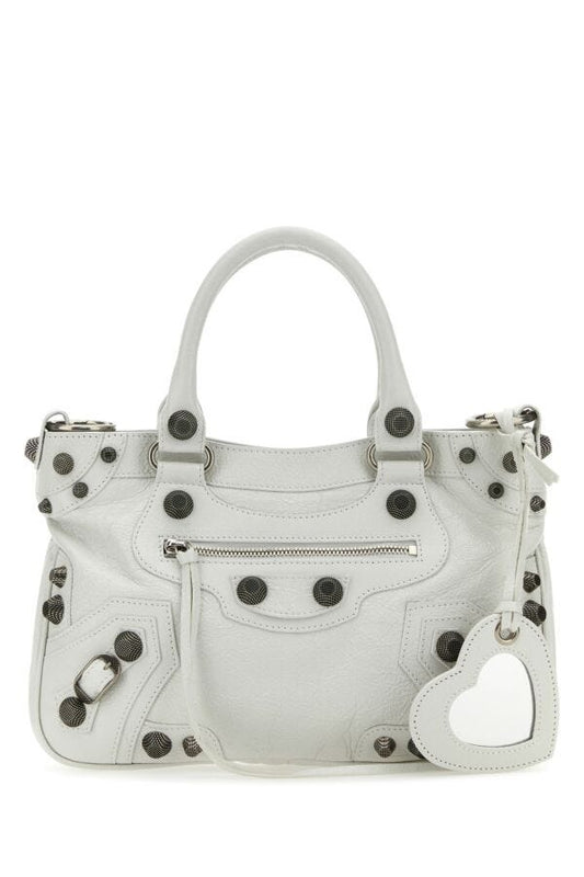 Balenciaga Woman White Nappa Leather Neo Cagole Tote M Handbag